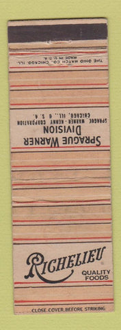 Matchbook Cover - Richelieu Foods Sprague Warner Chicago IL WEAR