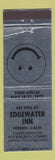 Matchbook Cover - Edgewater Inn Fresno CA AMCAL Match Club 1977 SILVER