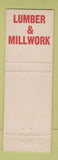 Matchbook Cover - BB Martin Company Lancaster PA Lumber Millwork