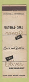 Matchbook Cover - The Oliver Restaurant Cork and Bottle Pittsburgh PA WEAR