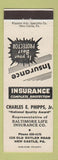 Matchbook Cover - Charles Phipps Insurance New Castle PA