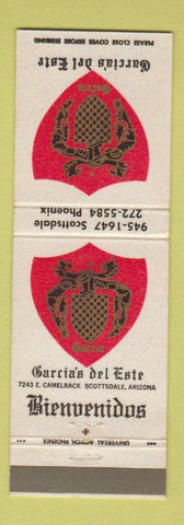 Matchbook Cover - Garcia's Del Este Scottsdale Phoenix AZ