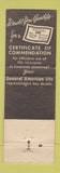 Matchbook Cover - Ted Leaver Insurance Mason City IA WEAR