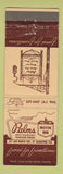 Matchbook Cover - Palms Restaurant Motor Inn St Augustine FL