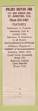 Matchbook Cover - Palms Restaurant Motor Inn St Augustine FL