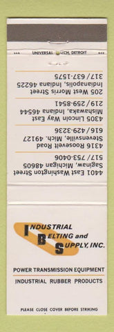 Matchbook Cover - Industrial Belting Supply Indianapolis Mishawka IN Saginaw MI