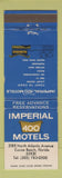 Matchbook Cover - Imperial 400 Motels Cocoa Beach FL
