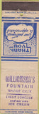 Matchbook Cover - Williamson's Fountain Walnut Creek CA King Midas WEAR