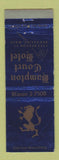 Matchbook Cover - Hampton Court Hotel Brookline MA WORN