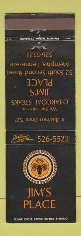 Matchbook Cover - Jim's Place Steaks Memphis TN