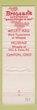 Matchbook Cover - Bretean's Restaurant Canton OH