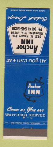 Matchbook Cover - Anchor Inn Milwaukee WI motel