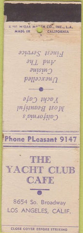 Matchbook Cover - Yacht Club Cafe Los Angeles CA King Midas