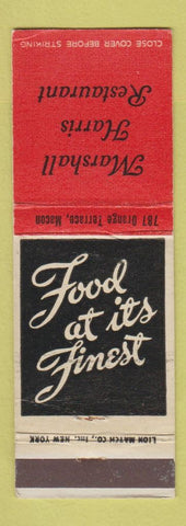 Matchbook Cover - Marshall Harris Restaurant Macon GA