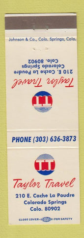 Matchbook Cover - Taylor Travel Agency Colorado Springs