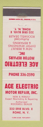 Matchbook Cover - Ace Electric Motor Repair Rome NY