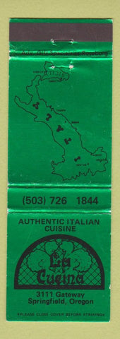 Matchbook Cover - La Cucina Italian Springfield OR