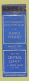 Matchbook Cover - Central Lunch Goldsboro NC WORN