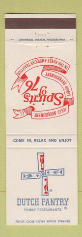 Matchbook Cover - Dutch Pantry 1976 CHAIN