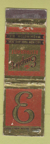 Matchbook Cover - Empire Restaurant Washington DC WORN