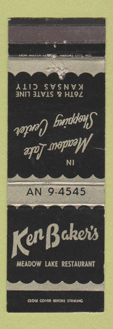 Matchbook Cover - Ken Baker's Restaurant Kansas City MO