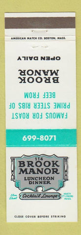 Matchbook Cover - Brook Manor Restaurant North Attleboro MA