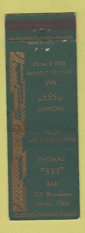 Matchbook Cover - Thomas 333 Bar Lorain OH