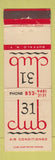 Matchbook Cover - 31 Club Buffalo NY