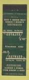 Matchbook Cover - John Hayward Aluminum Redwood Doors Columbus OH