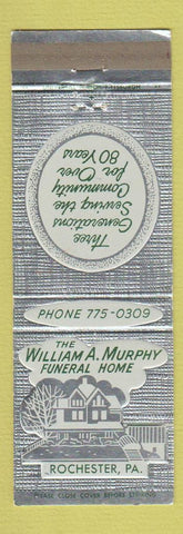 Matchbook Cover - William Murphy Funeral Home Rochester PA