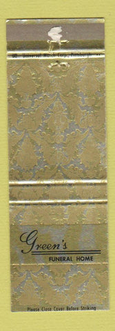 Matchbook Cover - Green's Funeral Home Homestead Park Munhall PA WORN
