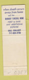 Matchbook Cover - Andrew Mamary Funeral Home Wilkes Barre PA