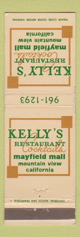 Matchbook Cover - Kelly's Restaurant Mountain View CA WEAR