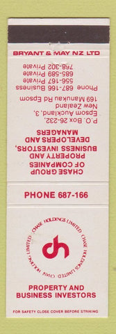 Matchbook Cover - Chase Group Properties Epsom Auckland New Zealand