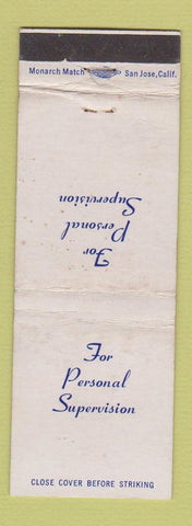 Matchbook Cover - Louis Brusato Contractor Builder Sacramento CA WEAR