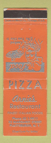 Matchbook Cover - Arnie's Restaurant Plattsburg NY pizza