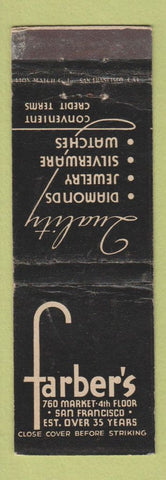 Matchbook Cover - Farber's Jewelry San Francisco CA WEAR