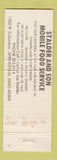 Matchbook Cover - Stalders CafeteriaSpringfield OH