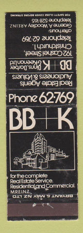 Matchbook Cover - Binns Barber Keenan Real Estate Christchurch New Zealand WEAR