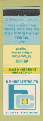 Matchbook Cover - NPH Hire Centre Equipment New Zealand New Plymouth
