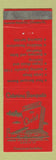 Matchbook Cover - The Chalet Dillsburg PA WEAR
