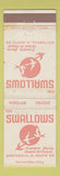 Matchbook Cover - Swallows Restaurant Ashtabula OH WEAR