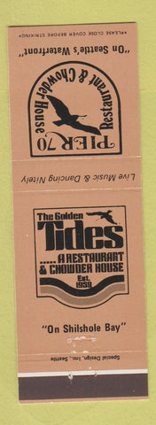 Matchbook Cover - Pier 70 The Golden Tides Seattle WA restaurant