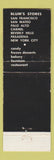 Matchbook Cover - Blum's San Francisco Mateo Palo Alto Carmel Pasadena CA