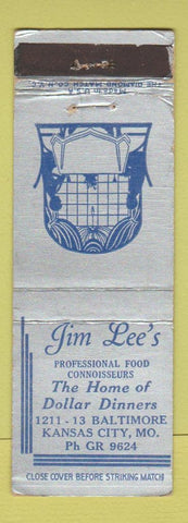 Matchbook Cover - Jim Lee's Restaurant Kansas City MO WEAR