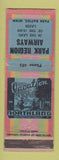 Matchbook Cover - Park Region Airways Park Rapids MN WORN