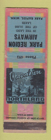Matchbook Cover - Park Region Airways Park Rapids MN WORN
