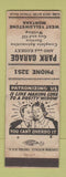Matchbook Cover - Park Garage West Yellowstone MT oil gas WORN
