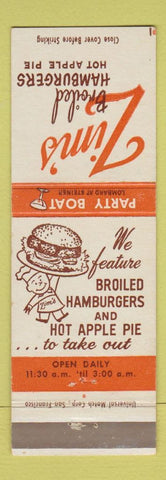 Matchbook Cover - Zim's Hamburgers San Francisco CA Corte Madera