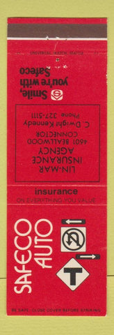 Matchbook Cover - Safeco Auto Insurance Lin Mar